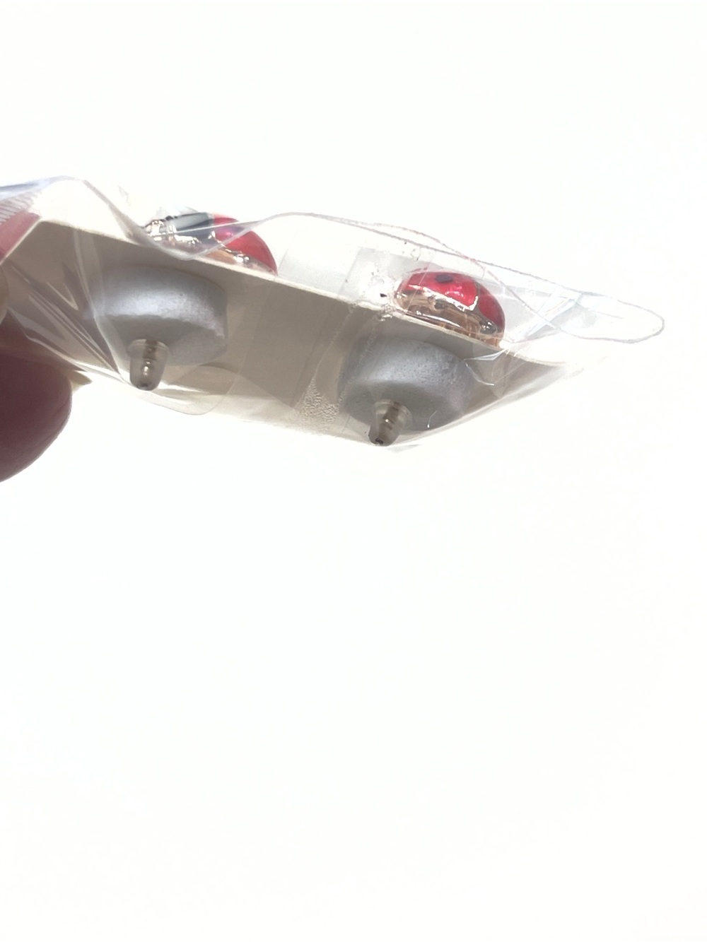 Ladybug Stud Earrings - Picture 3 of 7